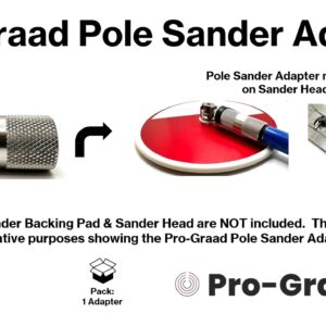 Pro-Graad Sanding Pole Adapter, Connect Wood Handles, Painter Pole, Telescopic, Multi Purpose Paint Extension Pole to Drywall Standard Sander Head, Pole Sander Adapter