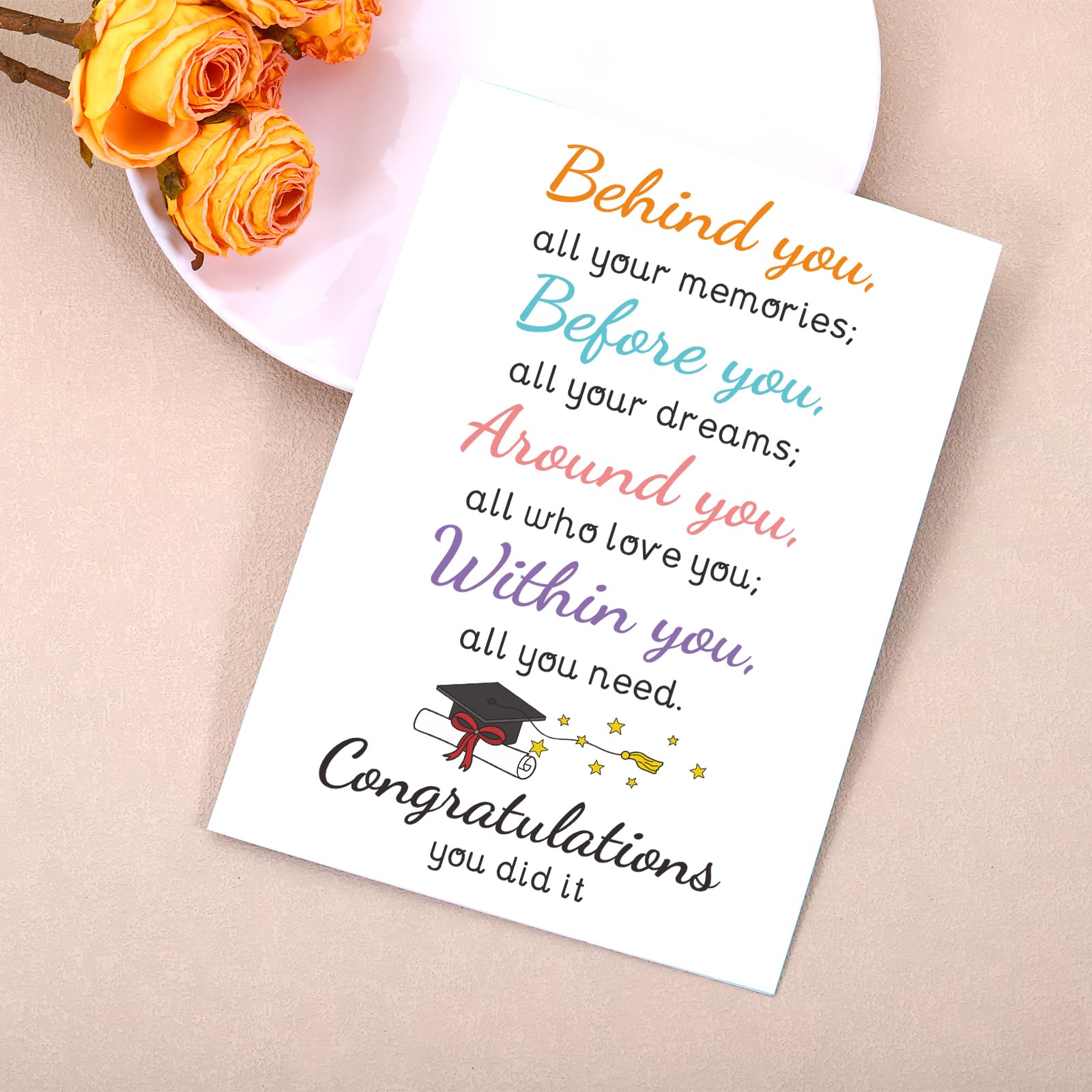 Graduation Cards, Graduation Gift Card, Graduation Cards 2024, Senior 2025 Graduation Card, College High School Graduation Card, Graduation Gifts for Him Her - 6x8 inch Folded Card include Envelope