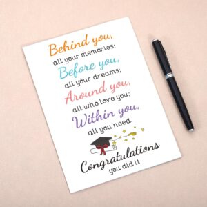 Graduation Cards, Graduation Gift Card, Graduation Cards 2024, Senior 2025 Graduation Card, College High School Graduation Card, Graduation Gifts for Him Her - 6x8 inch Folded Card include Envelope