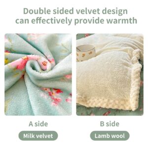 zeyekuku Velvet Duvet Cover Set-4pcs Ultra Soft Breathable Queen Size Comforter Cover Set,Include a Duvet Cover,a Deep Pocket Fitted Sheet,2 Pillow Shams Home Bedding for Winter Spring Autumn