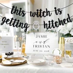 This Witch is Getting Hitched Banner, Bride or Die, Till Death Do Us Part, Halloween Theme Wedding Bridal Shower Party Decorations