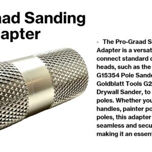 Pro-Graad Sanding Pole Adapter, Connect Wood Handles, Painter Pole, Telescopic, Multi Purpose Paint Extension Pole to Drywall Standard Sander Head, Pole Sander Adapter