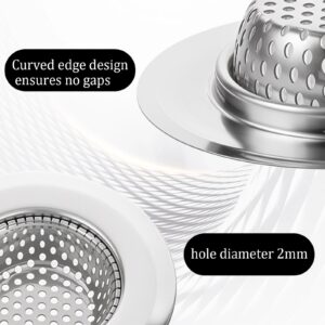 2PCS Bathtub Drain Strainer 2.83 inch Stainless Steel Shower Drain Hair Catcher Shower Bathtub Drain Cover Bathroom Sink Strainer Filter Basket for Sink Wash Basin Floor Drain