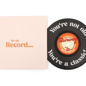 Funny Birthday Gift for Men and Women - For the Record Vinyl Birthday Card with Envelope | 30th, 40th, 50th, 60th, and 70th Birthday Gifts for Her, Him, Sister, Best Friend