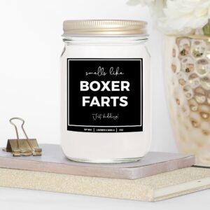 YouNique Designs Boxer Gifts for Dog Lovers - Dog Fart Candle 8oz, Boxer Dog Gifts for Men, Women, Owners - Boxer Dad, Boxer Mom Gifts Idea - Boxer Dog Decor, Accessories (Lavender & Vanilla)