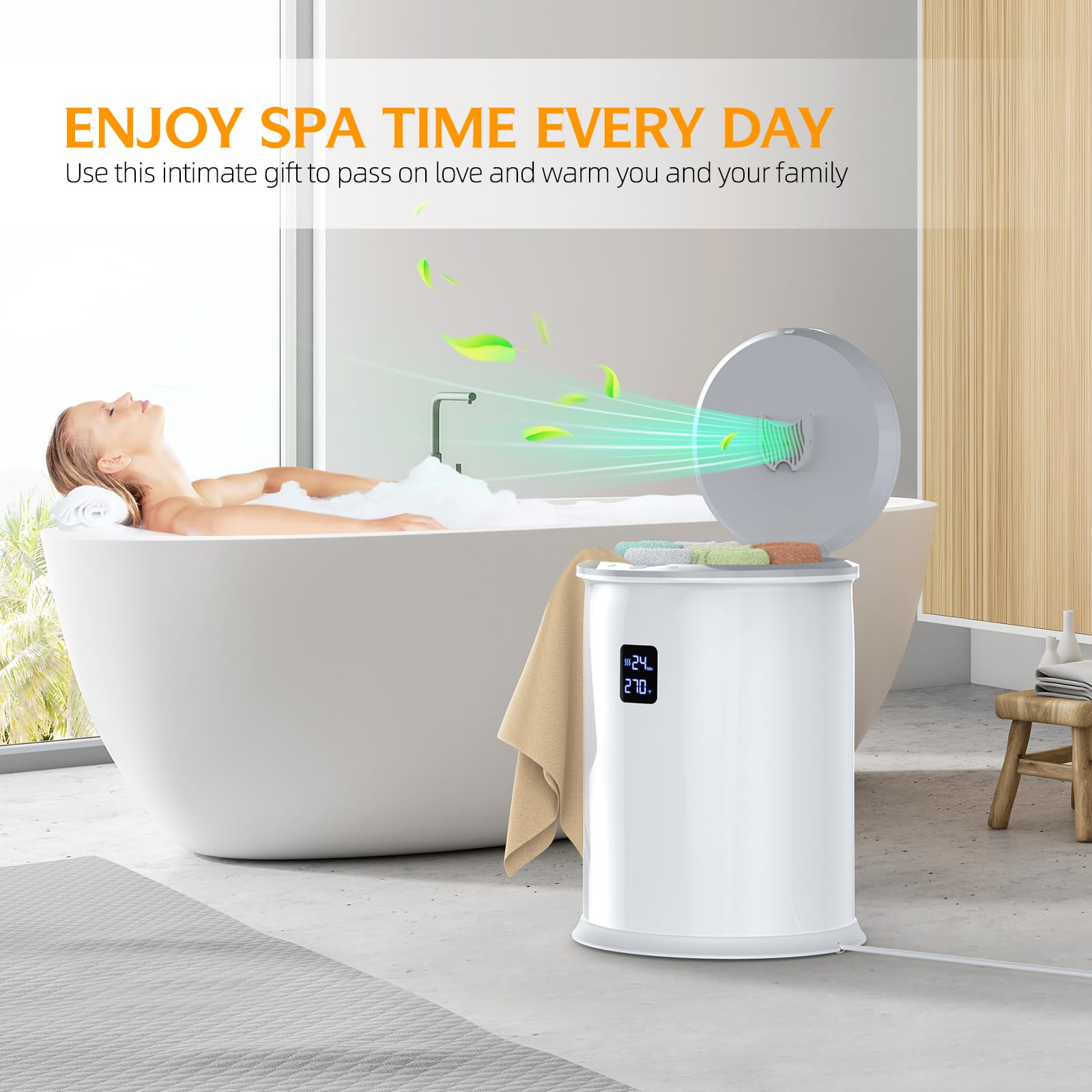 WXKNV Large Towel Warmer for Bathroom, Luxury Hot Towel Warmer with Timer, LED Display Time and Temperature, Insulation Effect Up to 150 Minutes, Delay Time Up to 24 Hours, Best Ideals