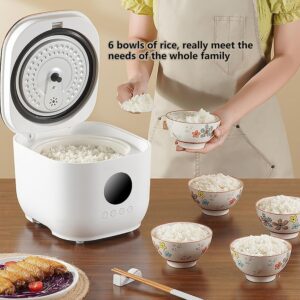 Low Carb Rice Cooker Smart Rice Cooker Digital Rice Cooker 6 Cup (Uncooked) With Stainless Steel Steamer 8h Keep Warm, Timer, White