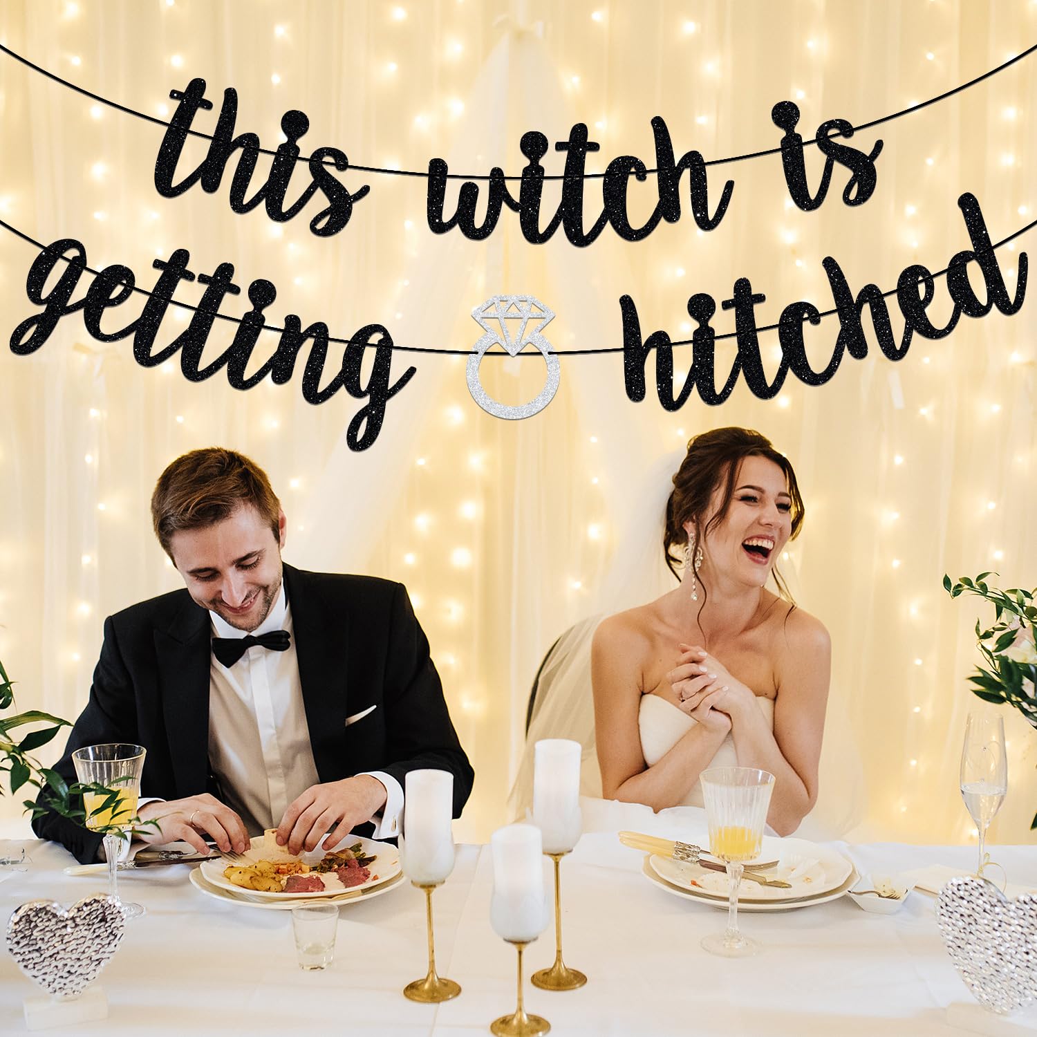 This Witch is Getting Hitched Banner, Bride or Die, Till Death Do Us Part, Halloween Theme Wedding Bridal Shower Party Decorations