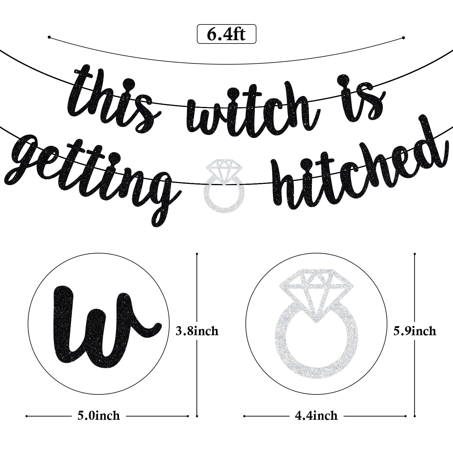 This Witch is Getting Hitched Banner, Bride or Die, Till Death Do Us Part, Halloween Theme Wedding Bridal Shower Party Decorations