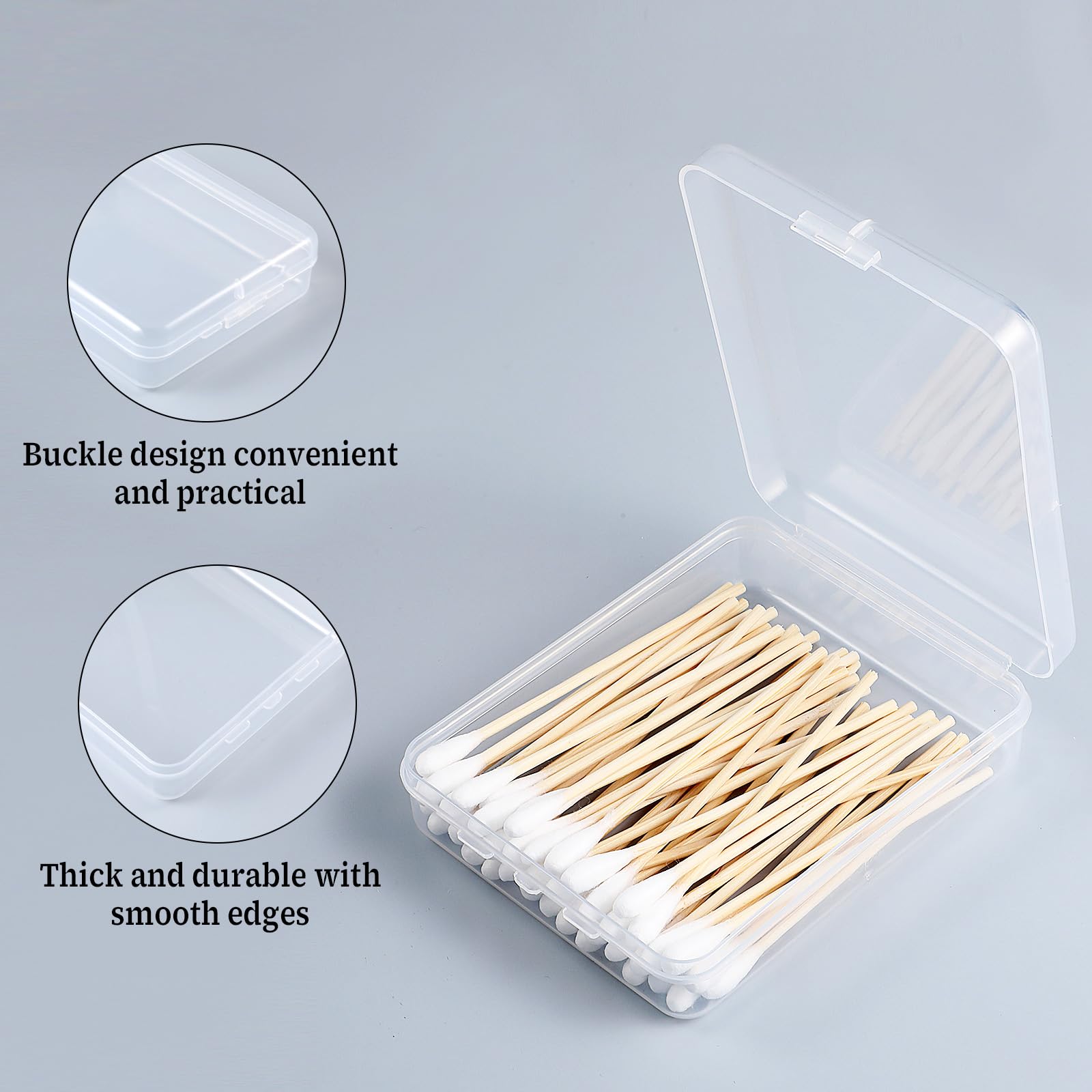 Tucnoeu 3PCS Cotton Swab Box,Portable Travel Cotton Pad Holder Travel Cotton Swab Holder Flosser Dispenser for Cotton Rounds, Swabs, Floss