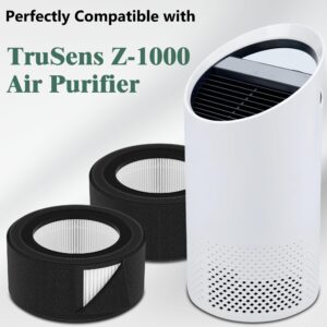 XBWW 2 Packs Z-1000 Standard H13 True HEPA Replacement Filters Compatible with TruSens Z-1000 Small Room Air Cleaner Purifier, 2 HEPA Filters and 4 Extra Activated Carbon Pre-Filters