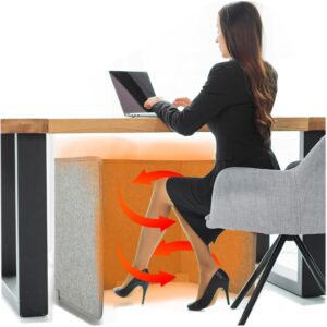 under desk foot warmer - silent and energy efficient - personal space heater for office and home - with thermostat and timer