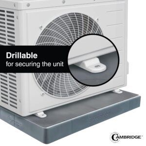 Cambridge Mini Split Gray AC Condenser Pad/Base, 18" W x 38" L x 3" H - Ideal for Air Conditioner Condenser Unit