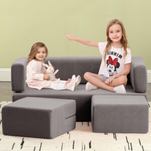 mastonhome kids couch - modular kids sofa for toddler and baby playroom/bedroom furniture removable cover