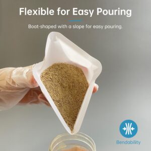 Nilef Weigh Boats Medium 125 Pack | 100 mL, 3 oz | Square Disposable Trays | Anti-Static Polystyrene Weighing Dishes for Scale, Liquids, Powders | Easy-Pour Lab Containers (Y102)