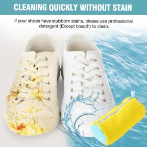 Shoe Washing Machine Bag, 2 Pack Laundry Shoe Bags for Washer and Dryer, Sturdy Zipper,Dry Net Bag Included, Reusable Shoe Washing Bag for Sneaker, Yellow 2PCS