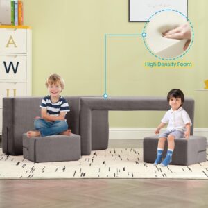 MastonHome Kids Couch - Modular Kids Sofa for Toddler and Baby Playroom/Bedroom Furniture Removable Cover