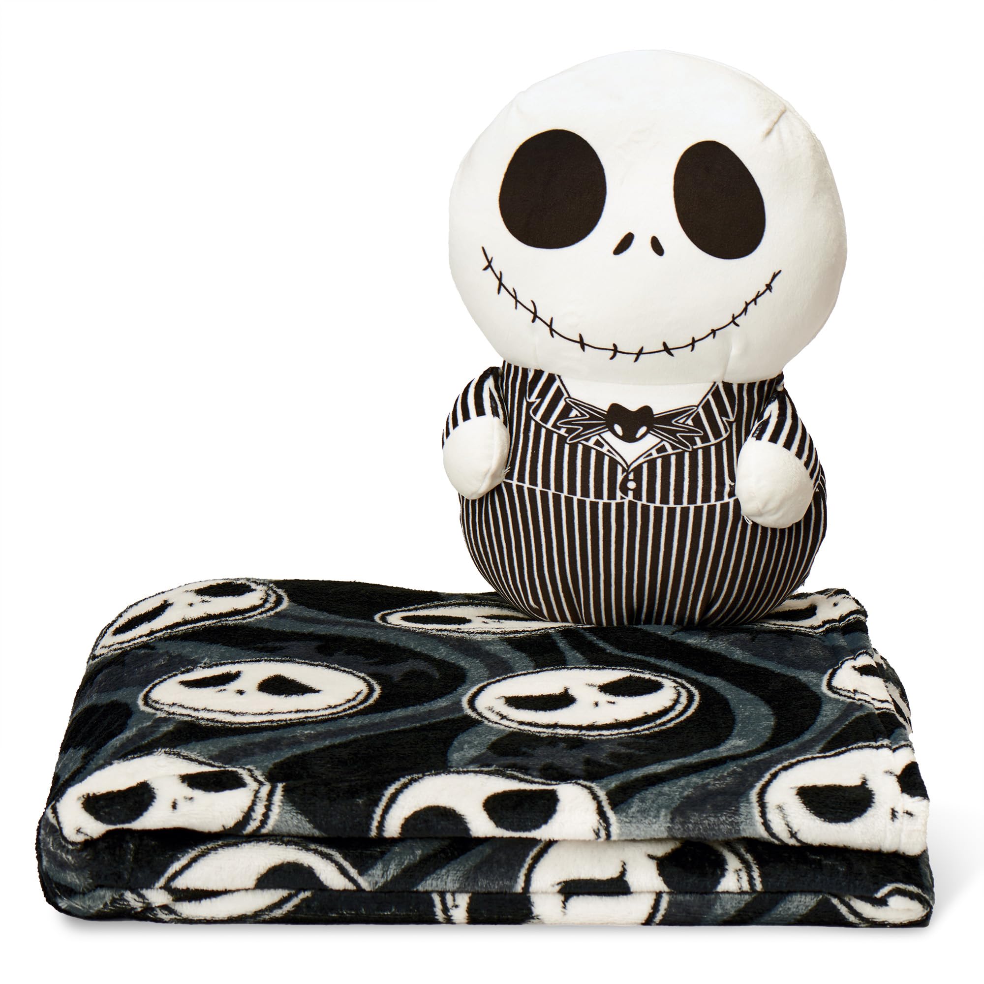 Disney The Nightmare Before Christmas, Swirly Nightmare, Silk Touch Throw and Hugger Set, 50 x 60 Inches