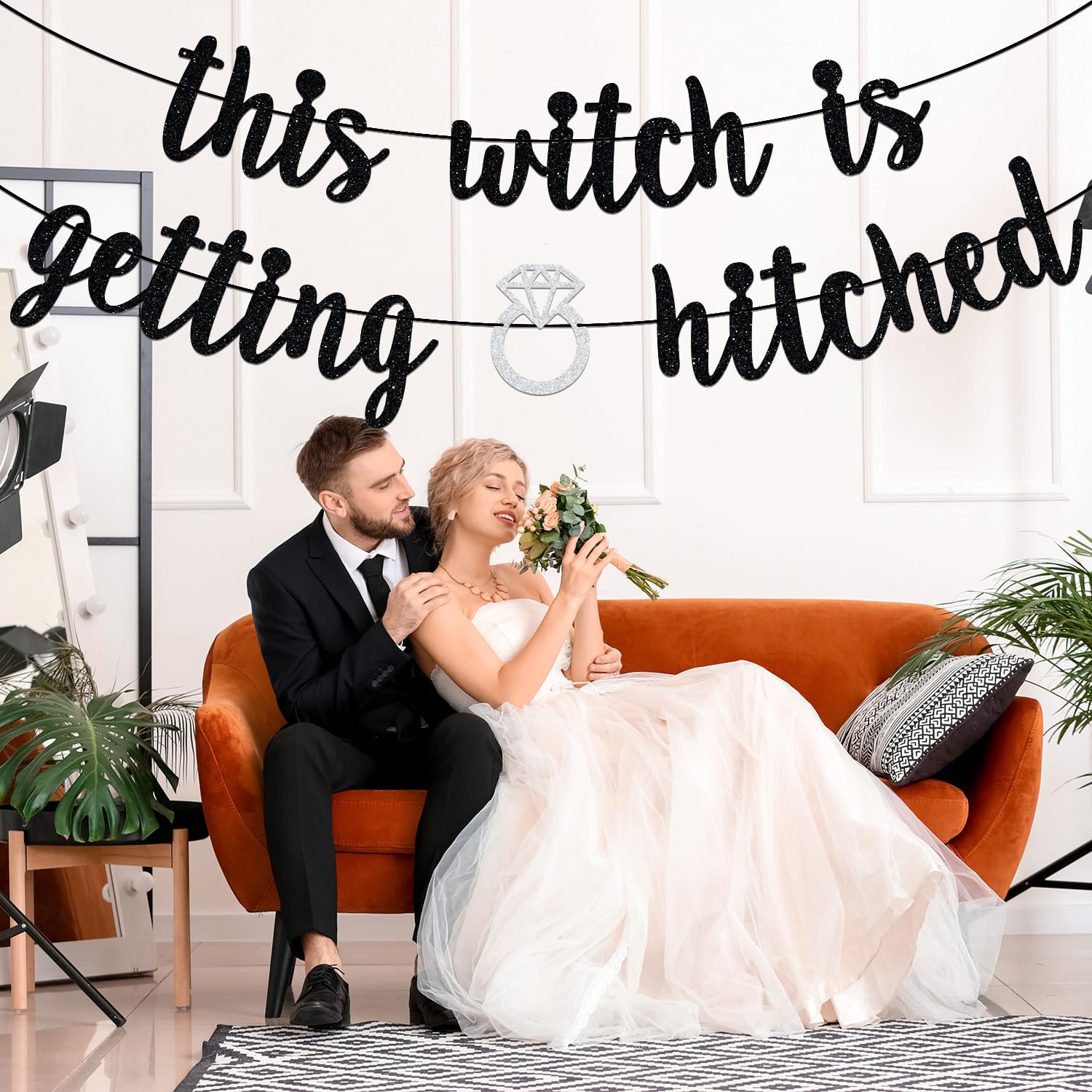 This Witch is Getting Hitched Banner, Bride or Die, Till Death Do Us Part, Halloween Theme Wedding Bridal Shower Party Decorations