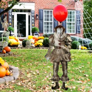 Reusable 20-Inch Red Balloon Halloween Prop - PVC Vinyl, Latex-Free, Permanent Inflation, Inflatable Balloon with Holder Pole and Adapter Clip - Perfect for Party Decorations, Cosplay, and Displays