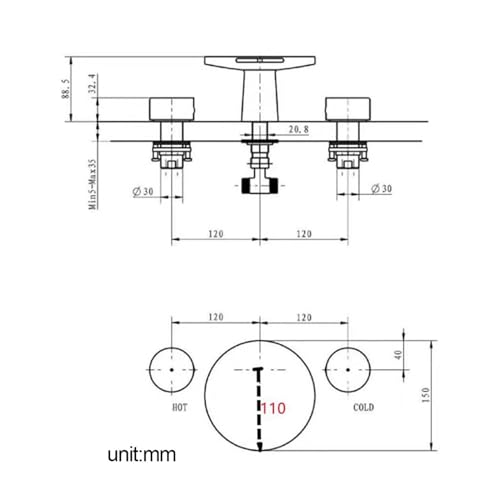 Bathtub Basin Faucet Waterfall Mounted On Bathtub Two-Handle Hot & Cold Bathtub Bathtub Faucet Mixer (Color: White Black Rose Gold) 3 Holes,Kitchen Sink Faucet