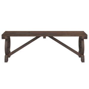 EVERSTRO Outdoor Chairs Patio Bench 45.3" Solid Wood Fir,Sturdy and Stylish Wagon Wheel Wooden Bench for Outdoor Use Outdoor Seating, Outdoor Furniture