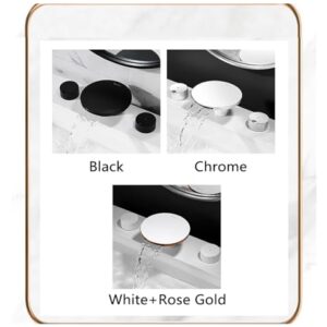 Bathtub Basin Faucet Waterfall Mounted On Bathtub Two-Handle Hot & Cold Bathtub Bathtub Faucet Mixer (Color: White Black Rose Gold) 3 Holes,Kitchen Sink Faucet