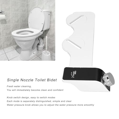 Water Pressure Single Nozzle Toilet Bidet with Installation for Health - Conscious Users (1/2in Asia Australia UK)