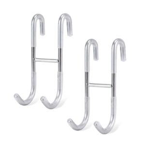 nqeuepn 2pcs shower door hooks, frameless glass shower door towel hooks 304 stainless steel no-drill over door shower towel hanger rack for bathroom loofah bathing suits (silver)