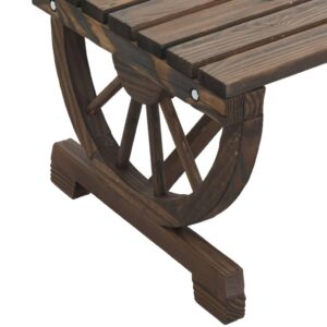 EVERSTRO Outdoor Chairs Patio Bench 45.3" Solid Wood Fir,Sturdy and Stylish Wagon Wheel Wooden Bench for Outdoor Use Outdoor Seating, Outdoor Furniture