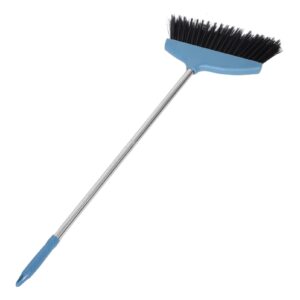 lifkome broom for floor cleaning with 84 inch long handle heavy duty broom for sweeping indoor outdoor kitchen office blue