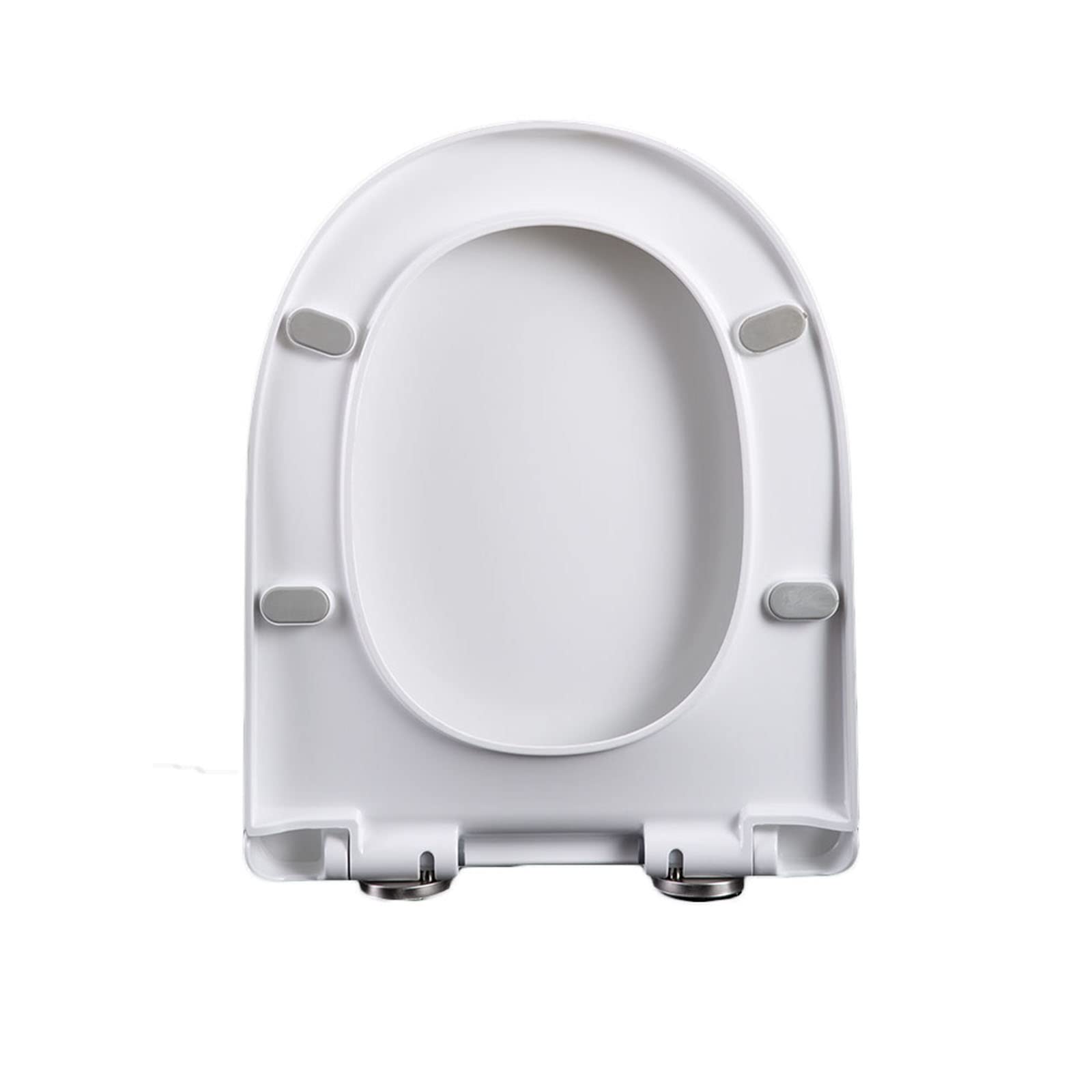 Toilet Seat D Shape Soft Close Toilet Seats Quick Release Easy Clean Toilet Seat Replacement with Non-Slip Bumpers for Bathroom White, 370 * 460mm,02R (02R)