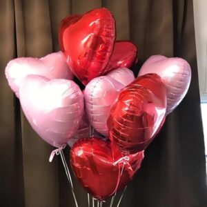 Pink Red Heart Ballloons,12Pcs 18 Inch Light Pink Foil Mylar Love Heart Shaped Balloons for Valentines Day Birthday Wedding Engagement Anniversary Party Graduation Baby Shower Decorations