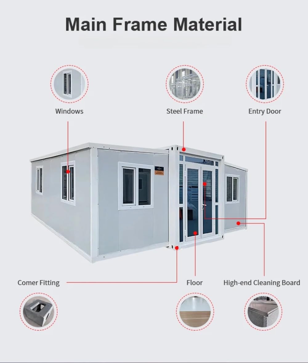 20ft 40ft Expandable Container House 3 Bedroom Luxury Prefab Expandable Container House