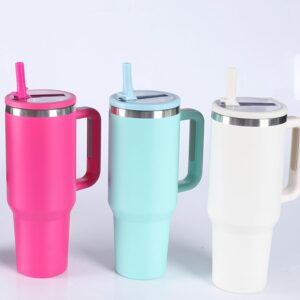 2 Pcs Tumbler Flip Straw Lid Replacement fit for 40 oz Stanley Quencher Cup, Leak-Proof Covers Perfect Fit for Stanley Travel Tumbler