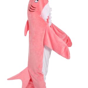 BEVITA Shark Blanket Hoodie Kids shark Wearable Blanket Gifts for Girls Onesie, pink shark, 140