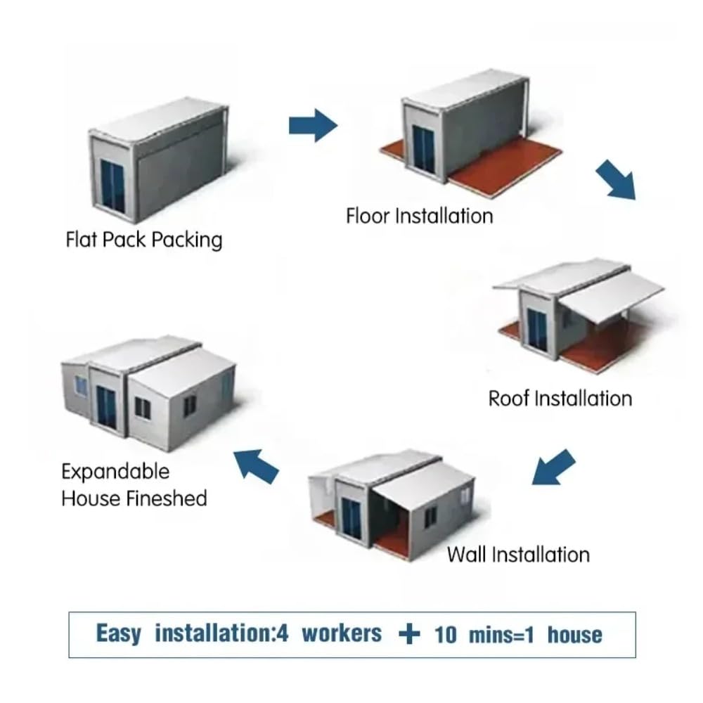 Model Luxury Extension Two Bedroom Scontainer Piece Expandable Flat Packing Structure Prefabricated Miniature Folding House