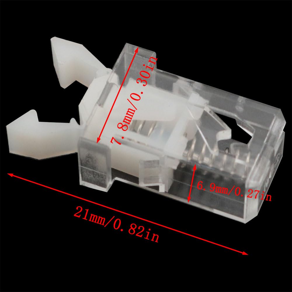 JJHXSM 20PCS 6.9x7.8x21mm Transparent Switch Lock Plastic Buckle Bin Push Button Bin Lock Replacement Spare Part Touch Top Bin Lock Repair Clip Buckle Suitable for Bins and Cup Holder Lids