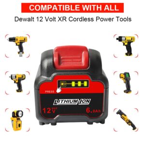 ZLWAWAOL 2 Pack DCB120 12V 6.0Ah Lithium Ion Battery Replacement for Dewalt 12V Battery DCB127 DCB124 DCB126 DCB123 Compatible with Dewalt 12V Cordless Power Tools