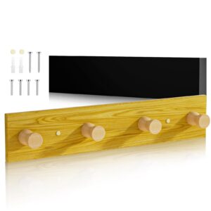 kztupj wooden coat hooks with 4 hooks, natural wood coat rack wall mount, decorative coat rack, entryway wall hooks for hanging coats