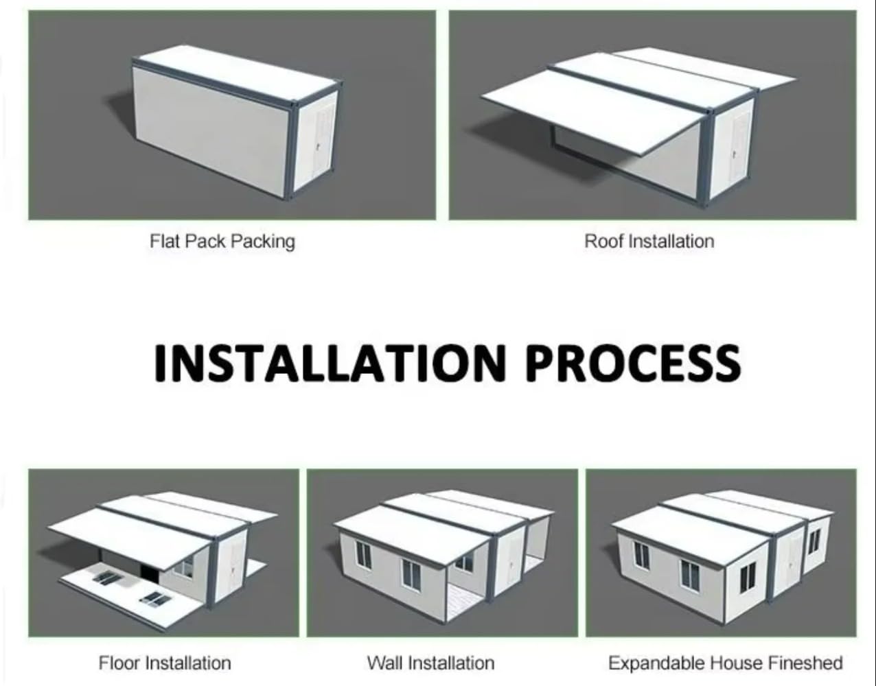 Home Office Room Foldout 20ft Prefab Houses Foldable 3 Rooms Mobile Fold Out China Folding Container House