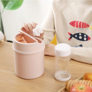 Mini Trash Can for Desk,Desktop Trash Can,Desk Trash Can Mini,Plastic Mini Wastebasket Trash Can with Swing Lid (Pink)