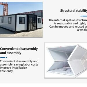 40ft Foldable Insulation Expandable Home Prefab Folded Houses Double Wing Folding Room with Customized Container