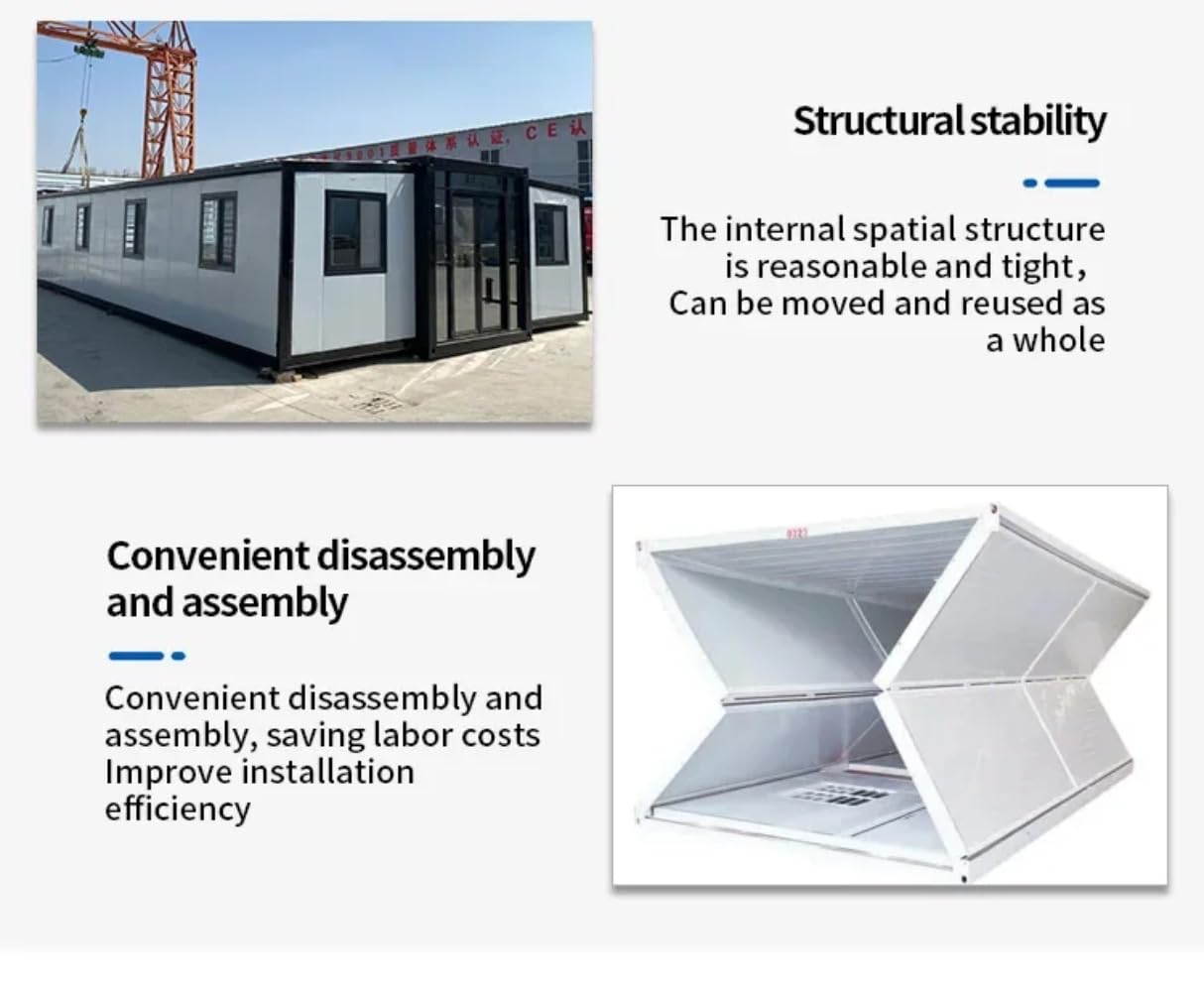 40ft Foldable Insulation Expandable Home Prefab Folded Houses Double Wing Folding Room with Customized Container