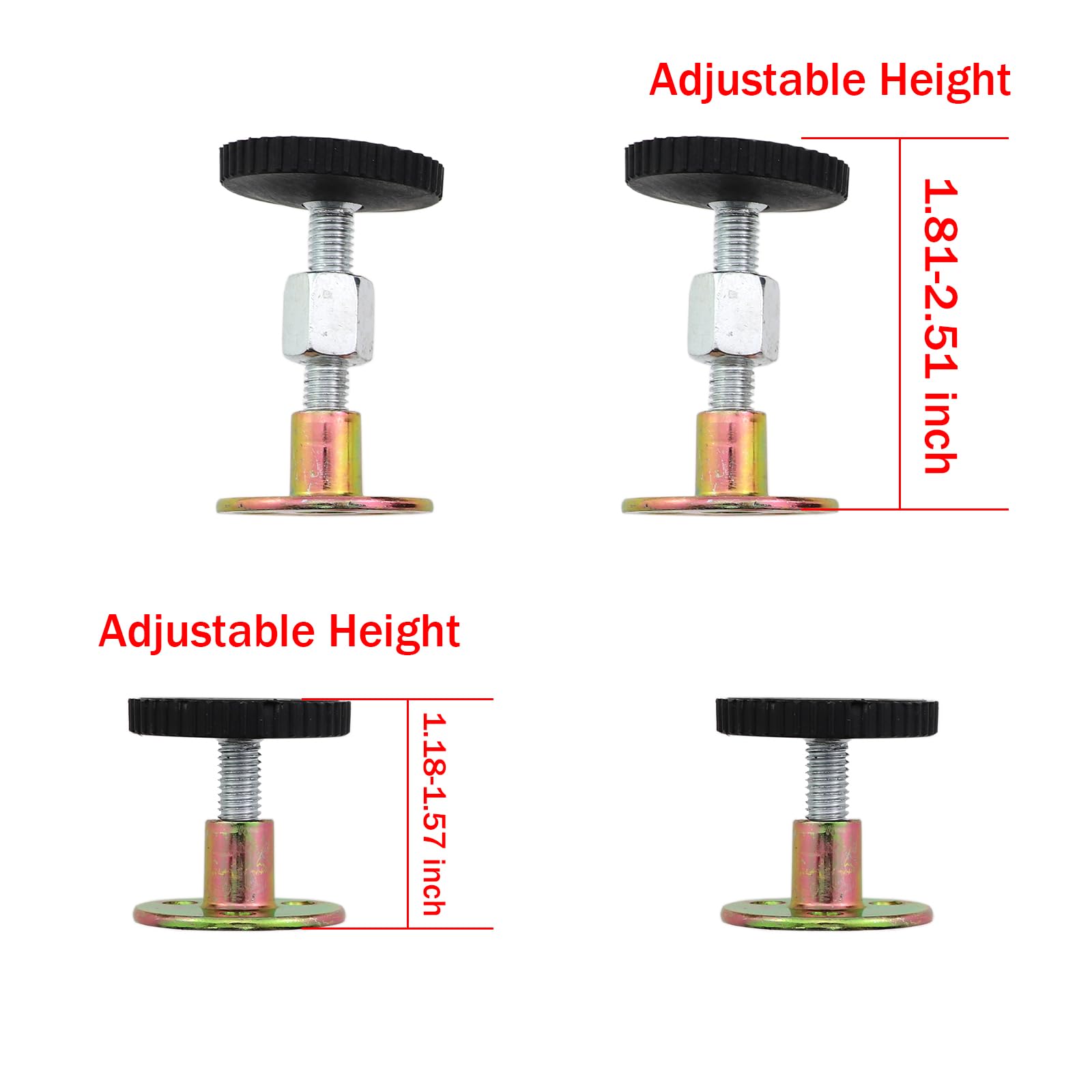 ZQIY 4 PCS Adjustable Threaded Bed Frame Anti Shake Tool 33 to 64mm Headboard Plug Sofa Anti Shake Tool Headboard Holder Anti Shake Top Wall Holder for Cabinets Chairs Against Walls Accessories