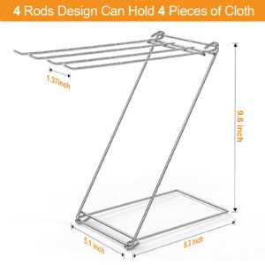 Kitchen Towel Holder Stand, 4-Arm Dish Towel Holder Countertop Hand Towel Holder for Bathroom, Free Standing Hand Towel Stand Washcloth Dish Cloth Drying Rack, Z-Shaped Folding Hanging Towel Bar Stand