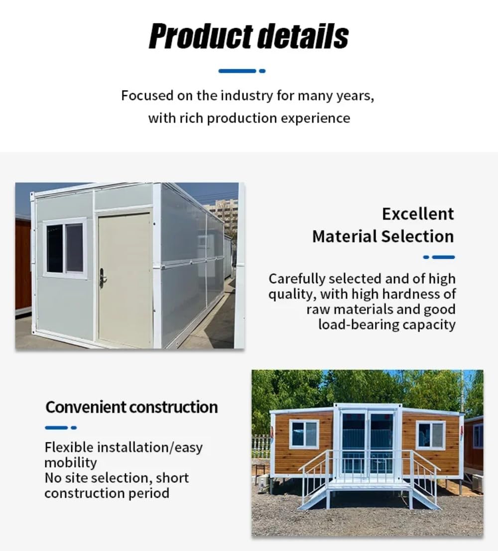 Quick Installation 20ft 40ft Folding Prefab Container Houses Foldable Container Prefab Homes Site Office Prefab Container Homes