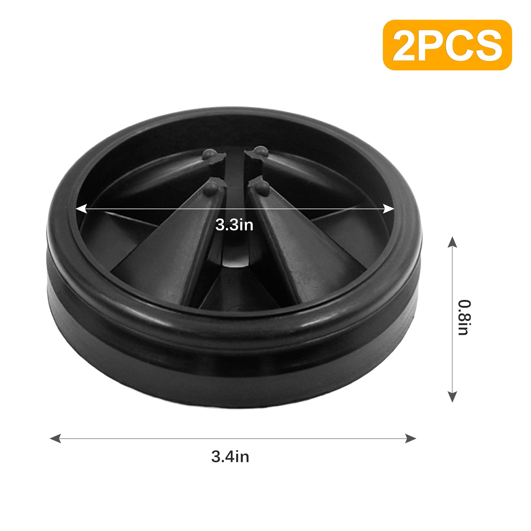 CoguZed 2 Pcs Garbage Disposal Splash Guard for 3 3/8"", Disposal Cover, Stopper, Rubber Drain Insert, Strainer & Parts