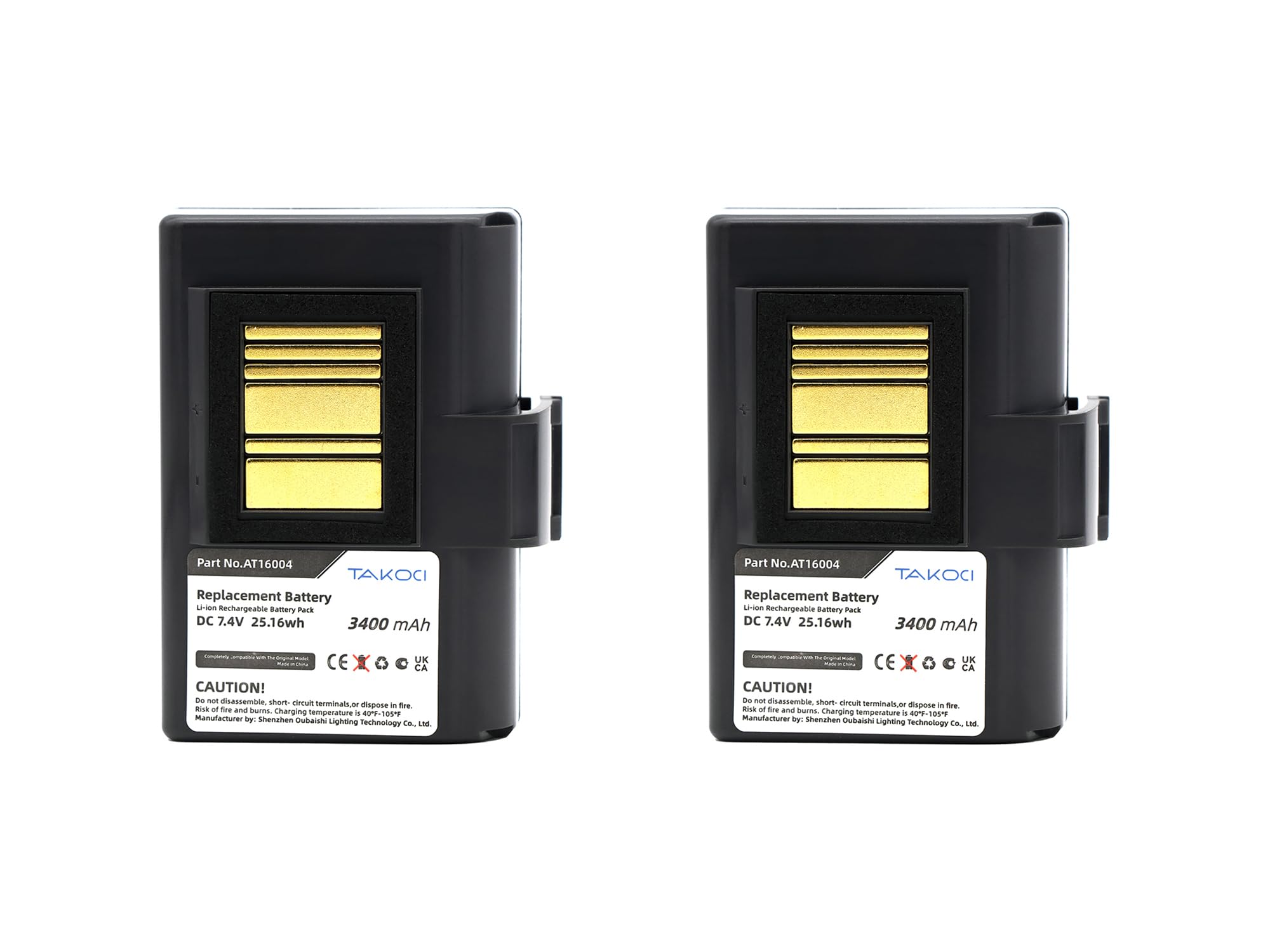 GIKYSUIZ 2-Pack 3400mAh Replacement Battery for Zebra ZQ610 ZQ520 QLN220 QLN320 ZQ500 ZQ620 ZR628 ZR658 ZR668 Printer, fits Part Number BTRY-MPP-34MA1-01 P1023901 P1031365-025