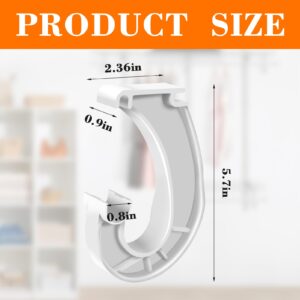 6PCS Hanging Closet Rod Support 3/4 Closet Bracket J-Shaped Closet Shelf Rod Holder for Wire Closet Shelving, Cabinets Storage and Curtain